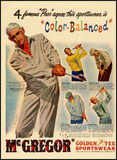 1940s vintage ad for McGregor Golden Tee Sports wear  020512  