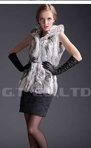 0220 For Winter Women Genuine Rabbit fur vest vests gilets gilet with 