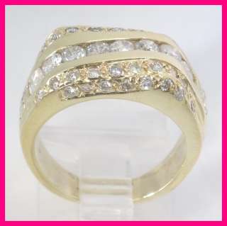 Mens 14kyg Round Diamond Right Hand Fashion Ring 2.0ct  