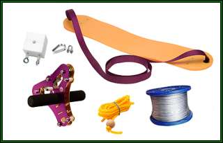   Flier Zip line Starter Kit  zipline,trolley,cable and hardware  
