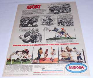 1965 Aurora JOHNNY UNITAS model kit ad w/Jim Brown,etc  
