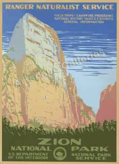 Zion National Park Classic Travel Poster 18x24  