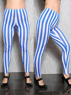New Womens Full Length Girls Long Vertical Stripe Printed LEGGINGS 
