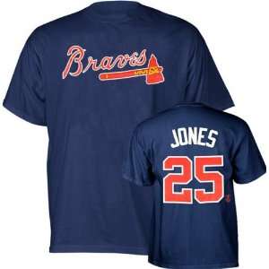 Andruw Jones Majestic Name and Number Atlanta Braves T 