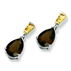   Ster Silver 14K Gold Yellow Quartz & Citrine Earrings