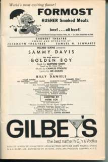 Sammy Davis Jr Billy Daniels Paula Wayne Golden Boy July 1964 Playbill 