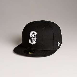 Seattle Mariners Cap New Era Hat 5950 Fitted Hat Black  