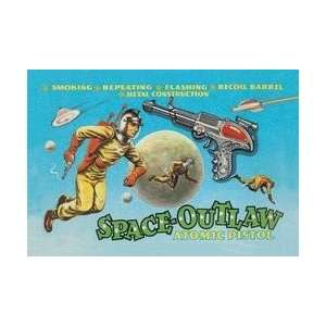 Space Outlaw Atomic Pistol 12x18 Giclee on canvas 