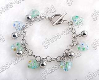 WHOLESALE 12strands Handwork Heart Glass Bead Bracelets  