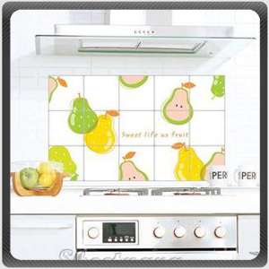 Anti Flame Fume Adhesive Kitchen Sheet Sticker Pear  