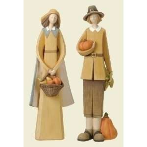  Roman Thanksgiving Pilgrims Figurine Pair