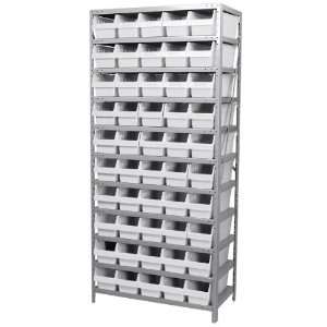  Inch H Powder Coated Steel Shelving Unit with 10 Shelves and 50 White