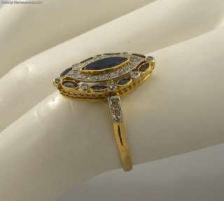Antique Art Deco Sapphires Plat Diamonds 18k Ring  