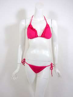 Vitamin A womens tie side ruffle trim bikini swimsuit $170 New  
