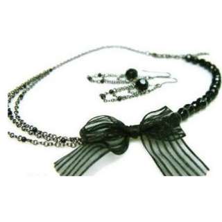 New 2011 Elegant Lady Lace Bow Necklace Hot Sale Black a70  