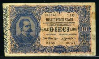 Italy 1888, 10 Lire, P20f, Rare year  