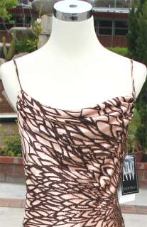 NWT NIGHT WAY $160 Brown/Tan Evening Prom Formal Gown 4  