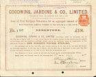 goodwins jardine co 1889 scotland stock certificate one day shipping