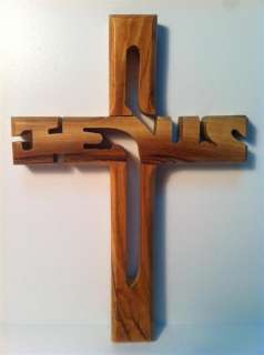 Natural Olive Wood Jesus Style Small Cross from Bethlehem