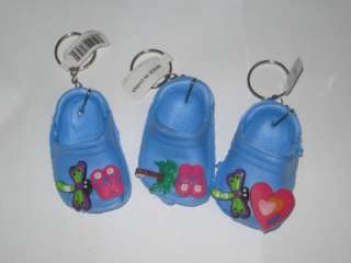 12 colored mini crocs keychain w 2 charms party favors