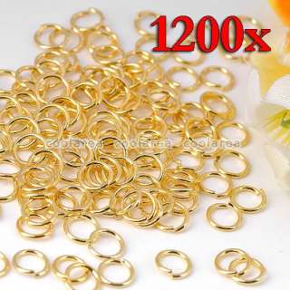 300/600/1200 Golden Plated Brass Split Jump Rings Findings 4mm/5mm/6mm 