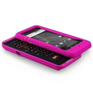PINK SILICONE CASE+LCD GUARD FOR MOTOROLA DROID A855  