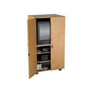  Video Security Cabinet, 2 Shelf, 32x26x67, American Oak 