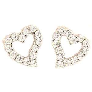  Ziamond Cubic Zirconia Askew Heart Earrings Jewelry