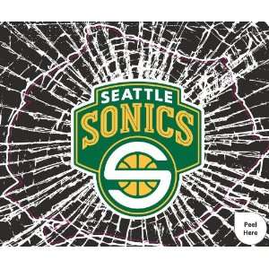 Seattle Supersonics Shattered Auto Decal (12 x 10  inch)