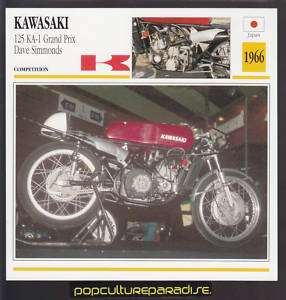 1966 KAWASAKI 125 KA 1 GP Dave Simmonds MOTORCYCLE CARD  
