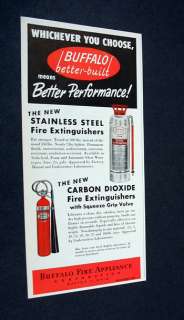 Buffalo Fire Appliance Steel & CO2 Extinguishers Ad  