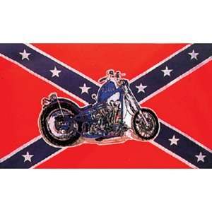  Rebel Motorcycle Flag (3 X 5) Patio, Lawn & Garden