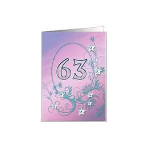  63rd Birthday card with diamond stars effect Card Toys 