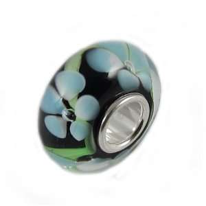  Sterling Silver Single Core Pandora Style Lampwork Blue 