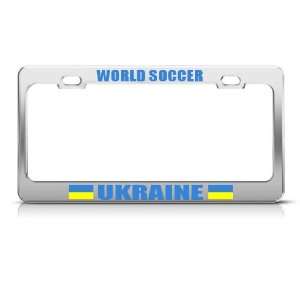  Ukraine Ukrainian Flag World Soccer Metal license plate 