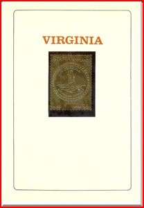 Virginia Original 13 US Colonies 23K Gold Seal  