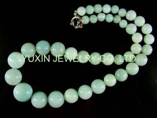 YSS366 Natural ite jade round beads necklace 19  