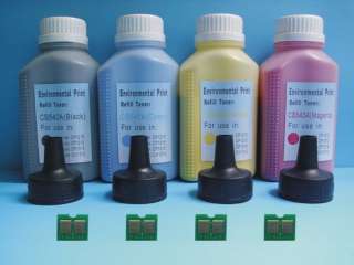 4x Toner Refill For HP CP1215 CP1515 CM1312 CB540A 543A  