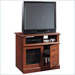 Sauder Planked Cabinet w/Media Storage Cherry Finish TV Stand 