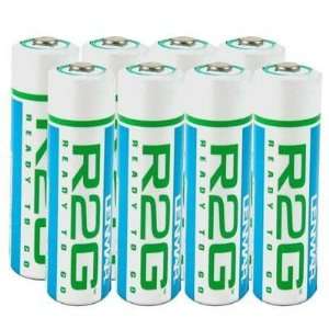  New   Ready 2 Go Battery AA 8 pack by Lenmar   R2GAA8 
