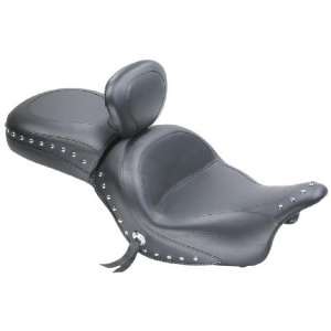 Mustang Wide Touring Seat with Driver Backrest   Studded   Front 16.5 