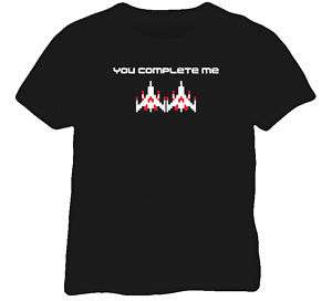 Galaga Retro Video Game You Complete Me T Shirt  