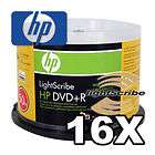 100 HP LIGHT SCRIBE DVD+R 16x BLANK DISC MEDIA CAKE BOX
