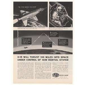  1958 USAF X 15 Rocket Research Aircraft Sperry Print Ad 