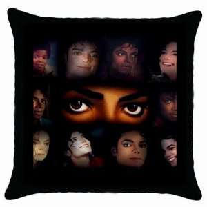   Faces of Michael Jackson Black Throw Pillow Case Home Decor Home