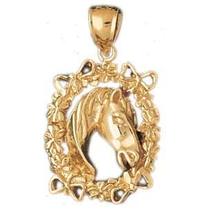   14K Gold Pendant Horse Head 6.3   Gram(s) CleverEve Jewelry