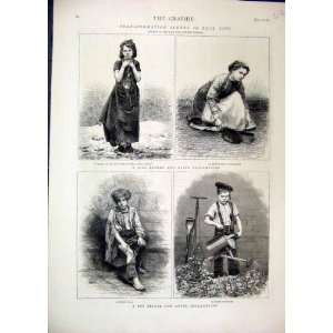 1875 Girl Boy Reclamation Arab Gardener Maid Poor Print 