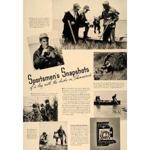  1936 Ad Sportsmen Snapshots Duck Hunting Kodak Bantam 