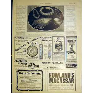  Advert Bennett Kodak Halls Rowland Old Print 1901