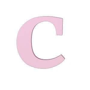  8 Inch Wall Hanging Wood Letter C Pink Baby